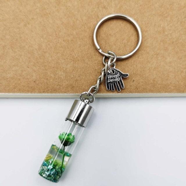 Mini Glass Bottle Drifting Bottles Keyrings Small Wishing Bottles Keychains Wishing Bottle Eternal Flower Keychain Student Pendant Backpack Car Key Pendant Couple Gift Glass Bottle Wishing Bottle Keyrings  Keychains