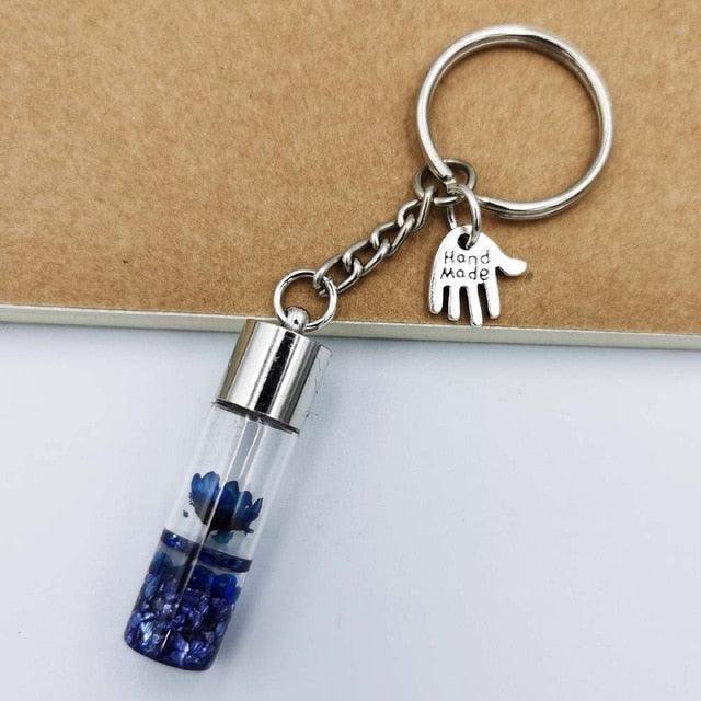 Mini Glass Bottle Drifting Bottles Keyrings Small Wishing Bottles Keychains Wishing Bottle Eternal Flower Keychain Student Pendant Backpack Car Key Pendant Couple Gift Glass Bottle Wishing Bottle Keyrings  Keychains