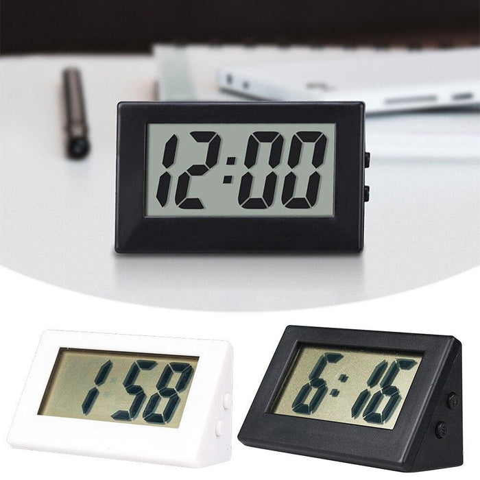 Mini Small Car Desk Digital Clock Watch Car Dashboard Digital Clock Vehicle Adhesive Clock with Jumbo LCD Time & Day Display Mini Automotive Stick On Watch for Car T Gauges Mini Digital LCD Screen Travel Electronic Clock For Home Office Desktop Clocks