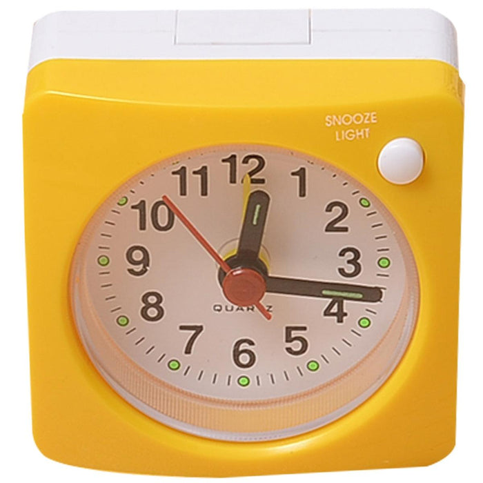 Mini Square Plastic Student Alarm Clock Silent Snooze Bedside Needle Alarm Clock Analog Alarm Clock Battery Operated for Heavy Sleepers Adults Bedrooms Bedside Kids Elderly Non Ticking Alarm Clocks with Non Ticking Portable Home Travel Alarm Clock