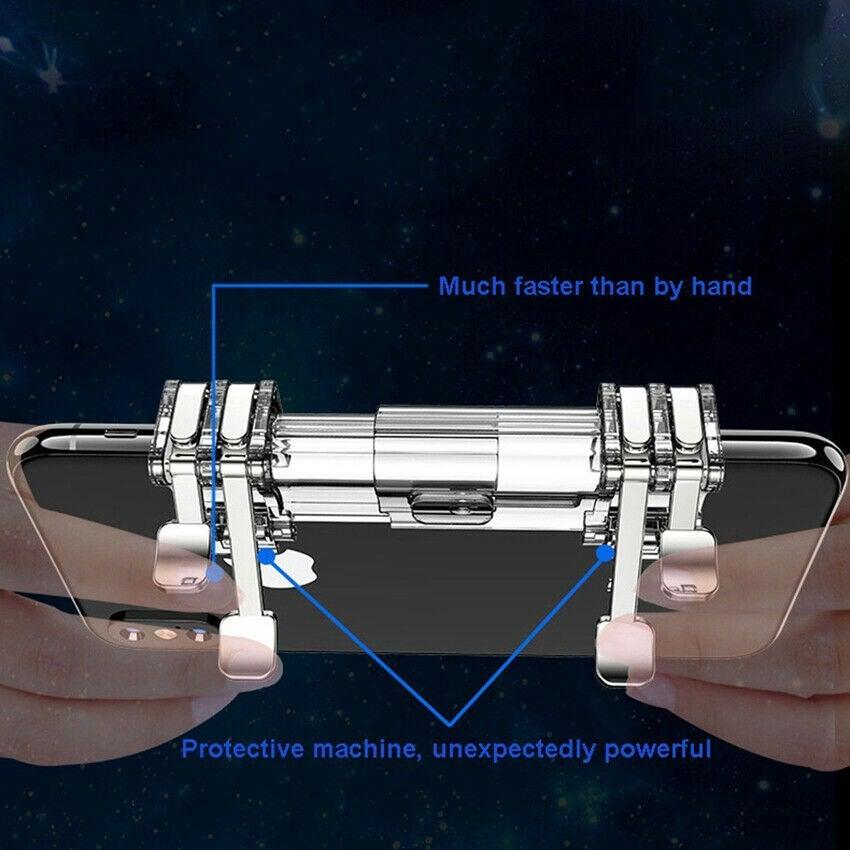 Mobile Trigger Gamepad Controller Sensitive Touch Fire Button Shooter Grip Trigger Aim Key Joystick for IOS Android - STEVVEX Game - 221, 6 fingers all in one, All in one game, all in one game controller, best performance, best quality joystick, black gamepad, cap covers, cap for gamepads, CAP JOYSTICK, classic games, classic joystick, compatible with mobile phone, compatible with pc, controller for mobile, controller for pc, game, JOYS, joystick - Stevvex.com