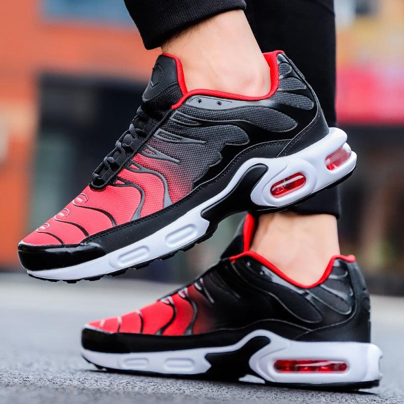 Modern Air Cushion Mesh Breathable Sneakers Running Mens Womens Training Sneakers Black Platform Shoes Jogging Walking Couples Gym Sport Sneakers