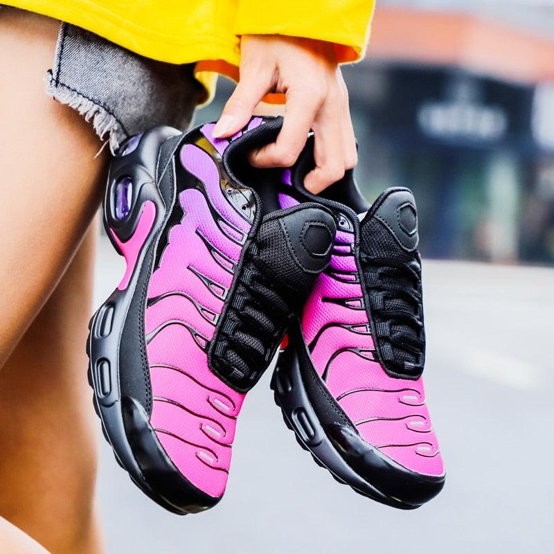 Modern Air Cushion Mesh Breathable Sneakers Running Mens Womens Training Sneakers Black Platform Shoes Jogging Walking Couples Gym Sport Sneakers