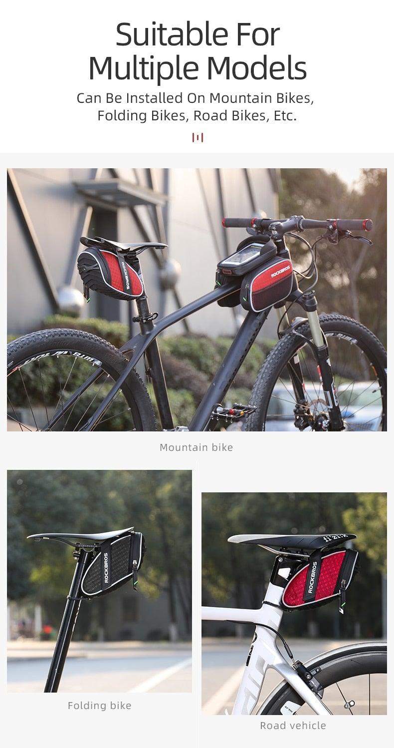 Modern Bike Bag Seat Bag Bike Accessories Bike Seat Bag Waterproof Bicycle  Bag Under Seat 3D Shell Cycling Seat Pack For Mountain Road Bikes