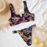 Modern Blue High Waist Bikini Push Up Swimwear Women Dragon Printed Bikini Set Retro Swimsuit Women's High Waist Bikini Swimsuits Twist Push Up Two Piece Bathing Suits Tummy Control Swimwear