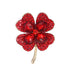 Modern Green Women Brooch Red Four Leaf Clover Crystal Rhinestones Brooches Women Luxury Brooch Pin Leaf Brooch Elegant Party Jewelry For Your Wife