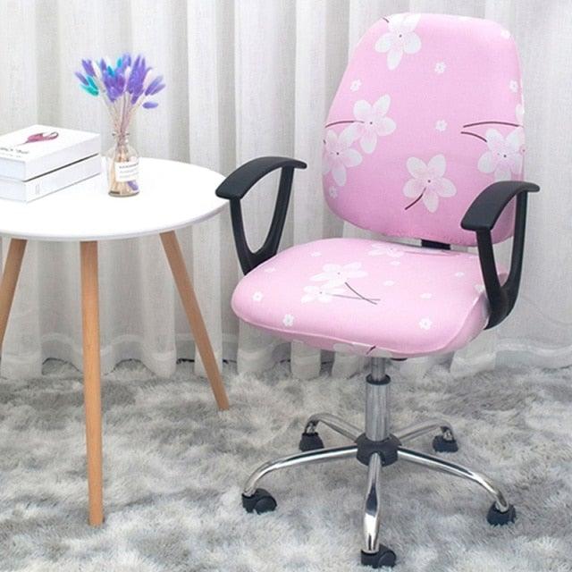 Modern Office Boss Chair Cover Spandex Computer Gamer Swivel Chair Covers Washable Armchair Slipcover For Net Bar Computer Stretch Chair Covers Spandex Office Computer Chair Cover Removable Washable Rotate Swivel Chair Protective Covers