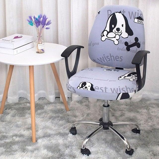 Modern Office Boss Chair Cover Spandex Computer Gamer Swivel Chair Covers Washable Armchair Slipcover For Net Bar Computer Stretch Chair Covers Spandex Office Computer Chair Cover Removable Washable Rotate Swivel Chair Protective Covers