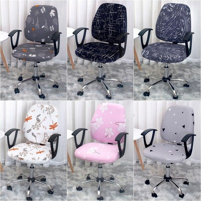 Modern Office Boss Chair Cover Spandex Computer Gamer Swivel Chair Covers Washable Armchair Slipcover For Net Bar Computer Stretch Chair Covers Spandex Office Computer Chair Cover Removable Washable Rotate Swivel Chair Protective Covers