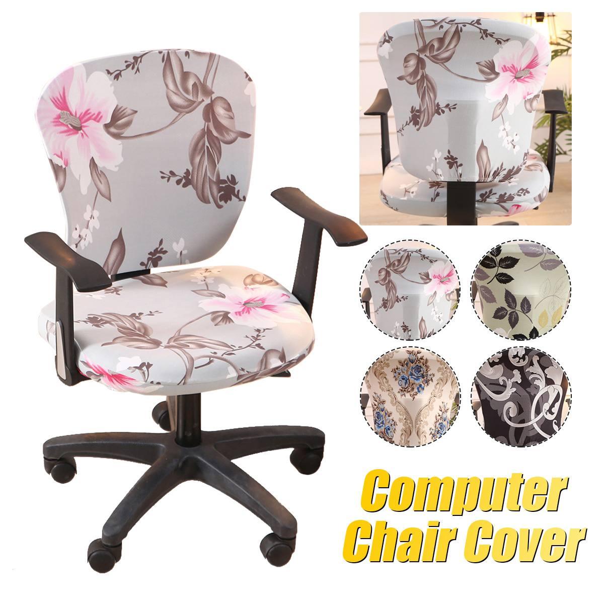 Modern Printing Elastic Stretch Office Chair Cover Computer Armchair Slipcover Protector Anti-dirty Rotating Chair Seat Case Computer Office Chair Covers - Protective & Stretchable Universal Chair Cover Stretch Rotating Chair Slipcover