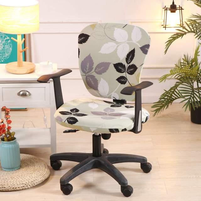 Modern Printing Elastic Stretch Office Chair Cover Computer Armchair Slipcover Protector Anti-dirty Rotating Chair Seat Case Computer Office Chair Covers - Protective & Stretchable Universal Chair Cover Stretch Rotating Chair Slipcover