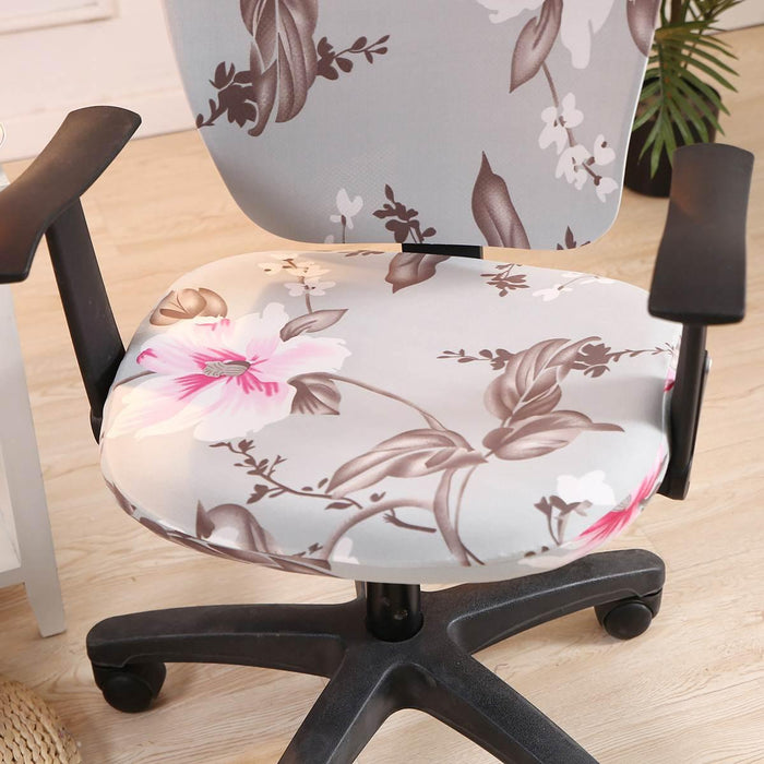 Modern Printing Elastic Stretch Office Chair Cover Computer Armchair Slipcover Protector Anti-dirty Rotating Chair Seat Case Computer Office Chair Covers - Protective & Stretchable Universal Chair Cover Stretch Rotating Chair Slipcover