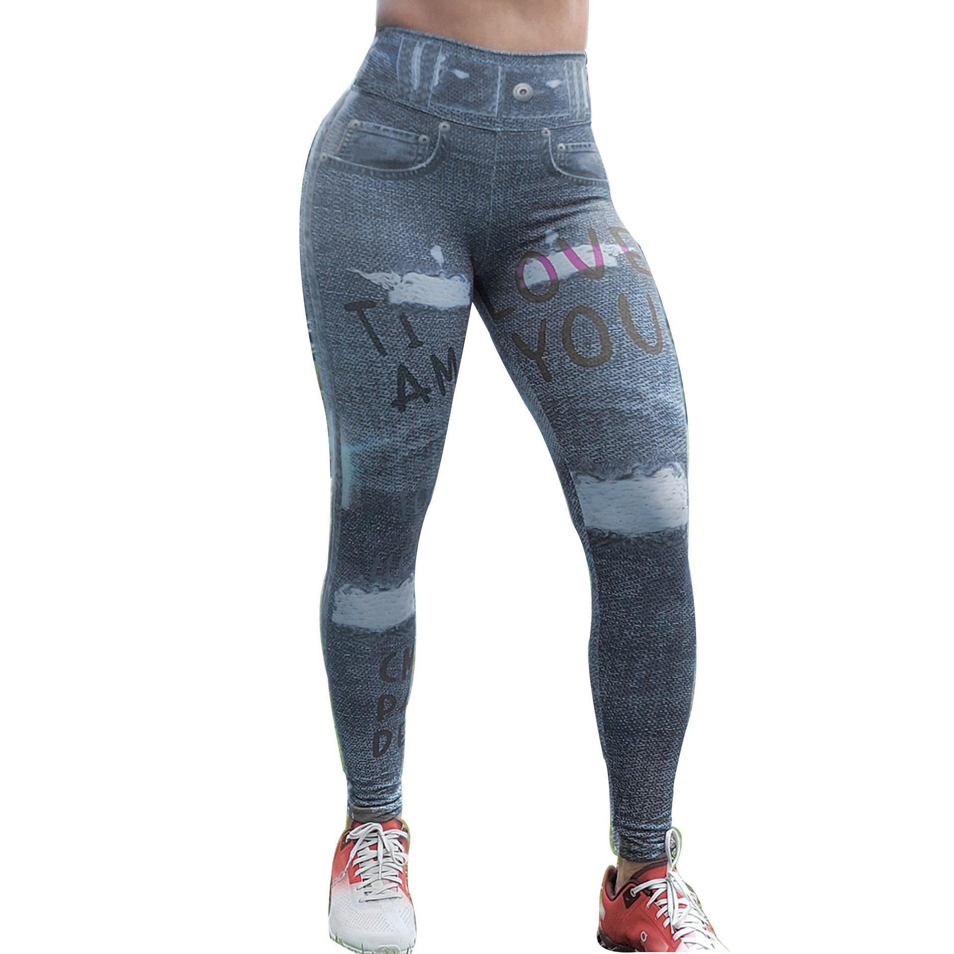 Modern Ripped Jeans Women Pants Push Up Running Sports Leggings Elegant Pants Ripped Stretch Fitted Lifting Pants Slim Pants Female Comfortable Casual Trousers For Fitness