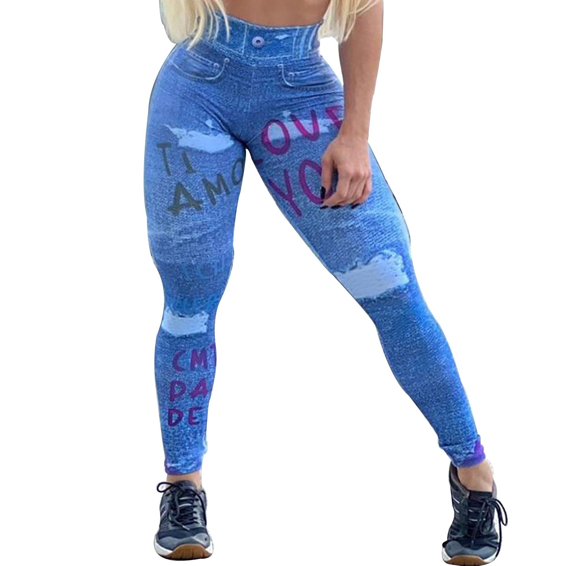 Modern Ripped Jeans Women Pants Push Up Running Sports Leggings Elegant Pants Ripped Stretch Fitted Lifting Pants Slim Pants Female Comfortable Casual Trousers For Fitness