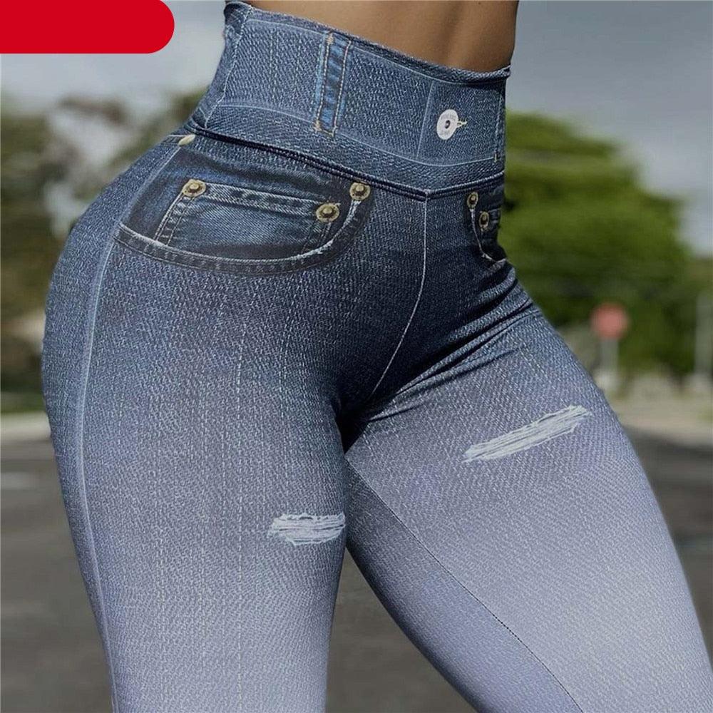 Modern Ripped Jeans Women Pants Push Up Running Sports Leggings Elegant Pants Ripped Stretch Fitted Lifting Pants Slim Pants Female Comfortable Casual Trousers For Fitness