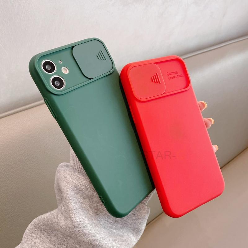 Modern Slide Camera Protector Phone Case On For Iphone 13 Pro 11 12 13pro Max Mini Iphone13 12pro Silicone Silicone Shockproof Phone Case Drop Protection  Back Cover For Smartphone