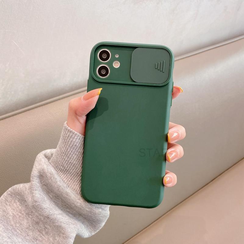 Modern Slide Camera Protector Phone Case On For Iphone 13 Pro 11 12 13pro Max Mini Iphone13 12pro Silicone Silicone Shockproof Phone Case Drop Protection  Back Cover For Smartphone