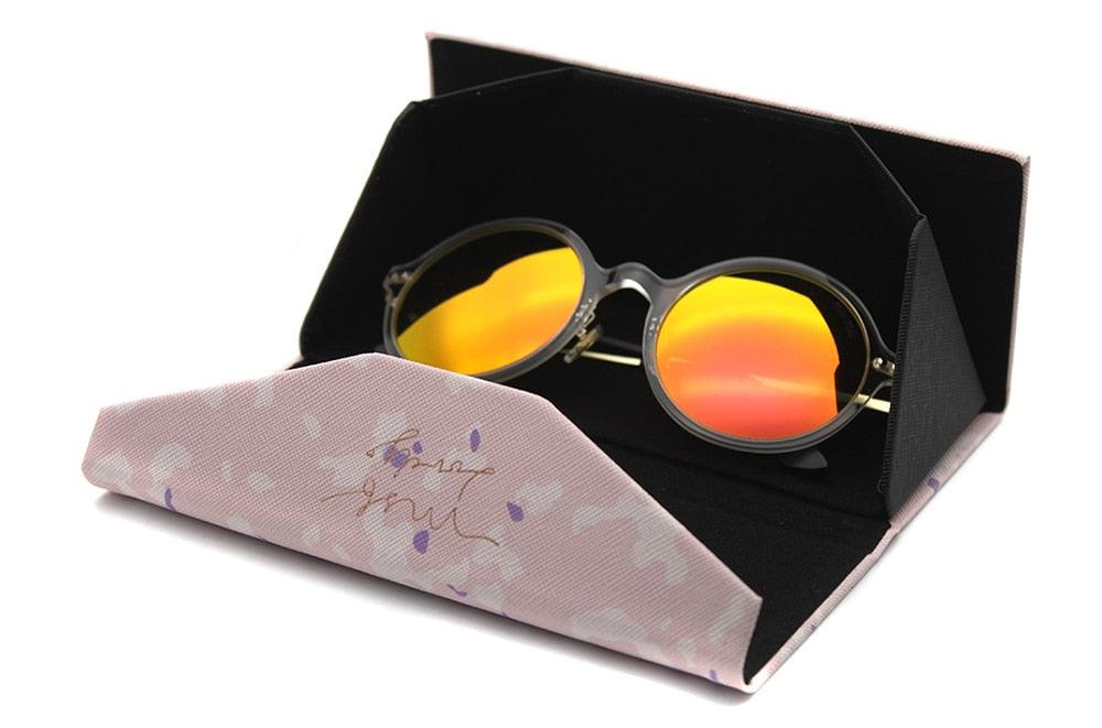 Modern Sunglasses Case Eyeglasses Triangle Folding Pink Case Portable Small Magnet Optical Frames Foldable Triangle Eyeglass Sunglass Case Large For Women Men