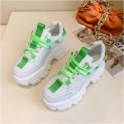 Modern Thick Platform Sneakers White Woman Vulcanize Shoes Luxury Tennis Sneakers Trainers Lace Up Fashion Comfortable Walking Footwear New Lightweight Sneakers