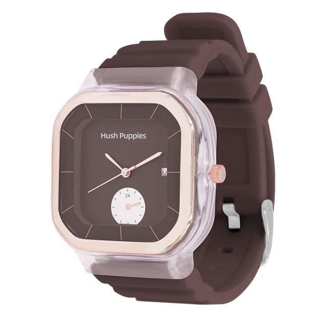 Modern Transparent Quartz Watch Sports Kids Children Watches For Girls Boys Square Women Sports Electronic Casual Quartz Wristwatch With Bezel Case Silicone Band Watch For Women Men