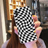 Modern Unique Design Checkers Phone Case for iPhone 11 12 13 Mini Pro Max Case Black And White Checkerboard Pattern Case Stylish Case For Girls