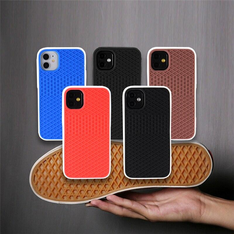 Modern Waffle Sport Shoe Sole Texture Silicone Case for iPhone 12 13 Pro Max XS XR X iPhone Mini Cover  Silicone Impact Resistant Protective Case Soft Silicone Art Phone Case