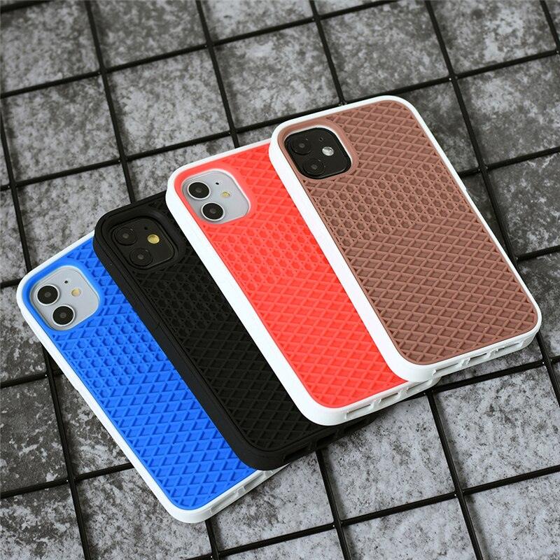 Modern Waffle Sport Shoe Sole Texture Silicone Case for iPhone 12 13 Pro Max XS XR X iPhone Mini Cover  Silicone Impact Resistant Protective Case Soft Silicone Art Phone Case