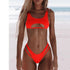 Modern White Bikini Hollow Out Swimsuit Female High Cut Swimwear Solid Fashion Bathing Suit Beach Wear Women's Front Cutout Bikini Sets Two Piece Summer Party Bathing Suits