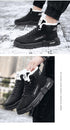 Modern Winter Mens Boots Snow Lightweight Non-Slip Lace-Up Outdoor Warm Sneakers High-Top Cotton Casual Shoes Outdoor Water Resistant Camping Walking Autumn Sneakers