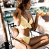 Modern Yellow Mid-waist Women Bikinis Set Swimwear Women's Bathing Suits Ruffles Bikini Sets Low Rise Two Piece Swimsuit Women Swimsuits Bathing Suit Women Yellow Ruffled Beachwear Bikini