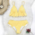 Modern Yellow Mid-waist Women Bikinis Set Swimwear Women's Bathing Suits Ruffles Bikini Sets Low Rise Two Piece Swimsuit Women Swimsuits Bathing Suit Women Yellow Ruffled Beachwear Bikini