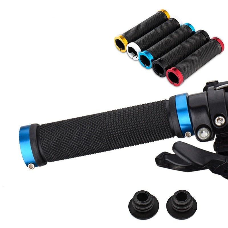 Mountain Bicycle Grips Handlebar Road Bike Cycling Handlebar Grip Cover Anti-Skid Soft Rubber Handle Grip Bar Double Lock On Bicycle Handle Bar Soft And Comfortable Rubber Handle Suitable For Bicycle