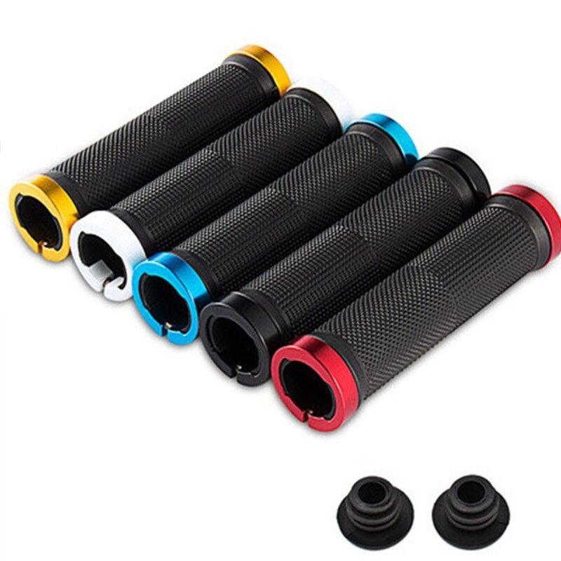 Mountain Bicycle Grips Handlebar Road Bike Cycling Handlebar Grip Cover Anti-Skid Soft Rubber Handle Grip Bar Double Lock On Bicycle Handle Bar Soft And Comfortable Rubber Handle Suitable For Bicycle