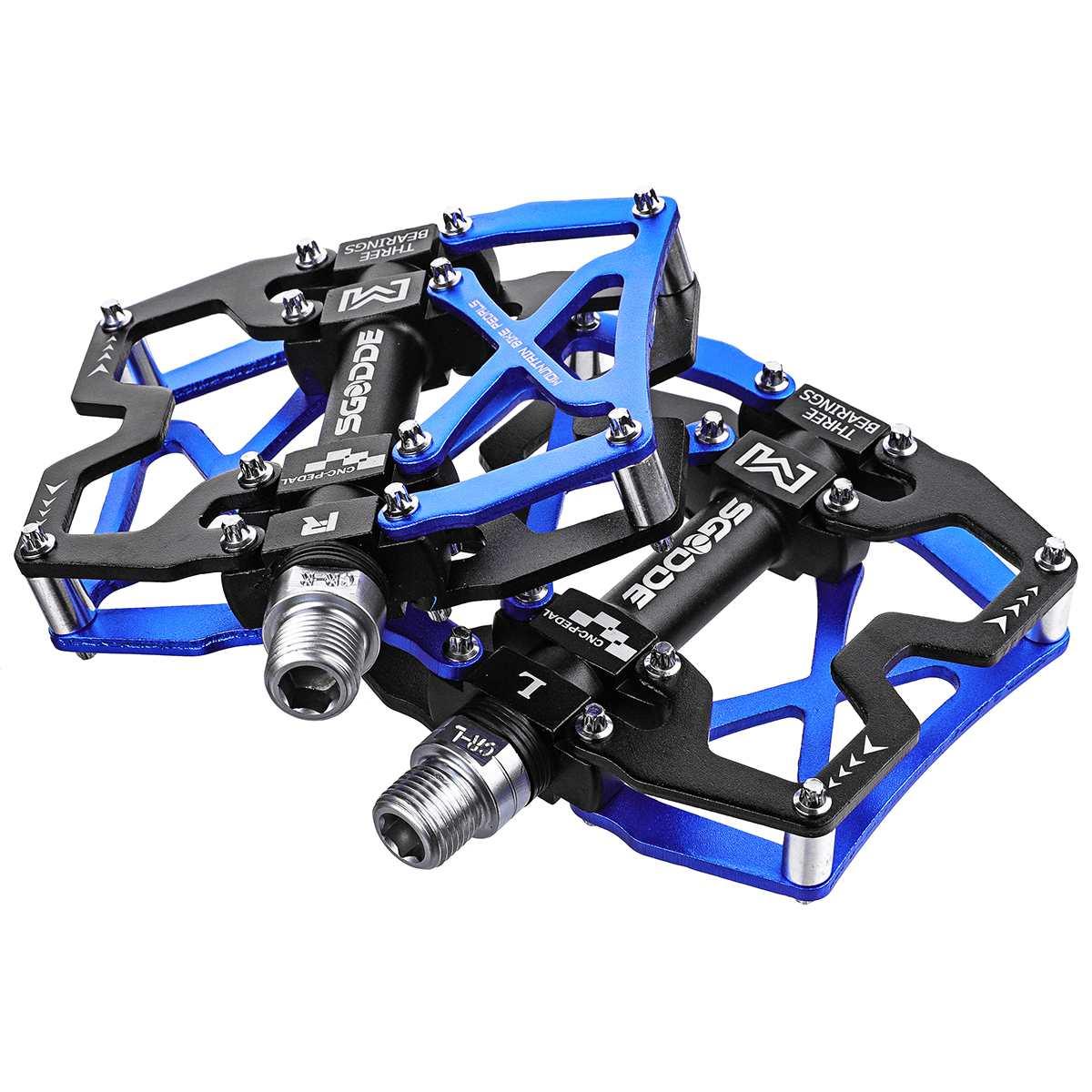 Mountain Bike 1 Pair Pedals Aluminum Alloy Cycling Bicycle Ultralight Wide Platform Anti-slip Pedal Bike Pedals Metal Bicycle Pedals Sealed Bearing Aluminum Alloy Mountain Bike Pedals Flat