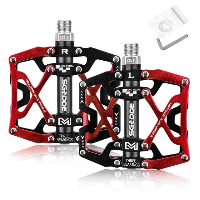 Mountain Bike 1 Pair Pedals Aluminum Alloy Cycling Bicycle Ultralight Wide Platform Anti-slip Pedal Bike Pedals Metal Bicycle Pedals Sealed Bearing Aluminum Alloy Mountain Bike Pedals Flat