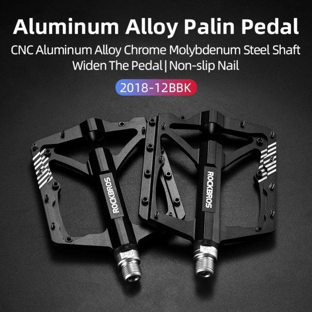 Mountain Bike Bicycle Pedals Cycling Ultralight Aluminum Alloy 4 Bearings Pedals Bike Pedals Flat Advanced 4 Bearings Mountain Bike Pedals Platform Bicycle Flat Alloy Pedals