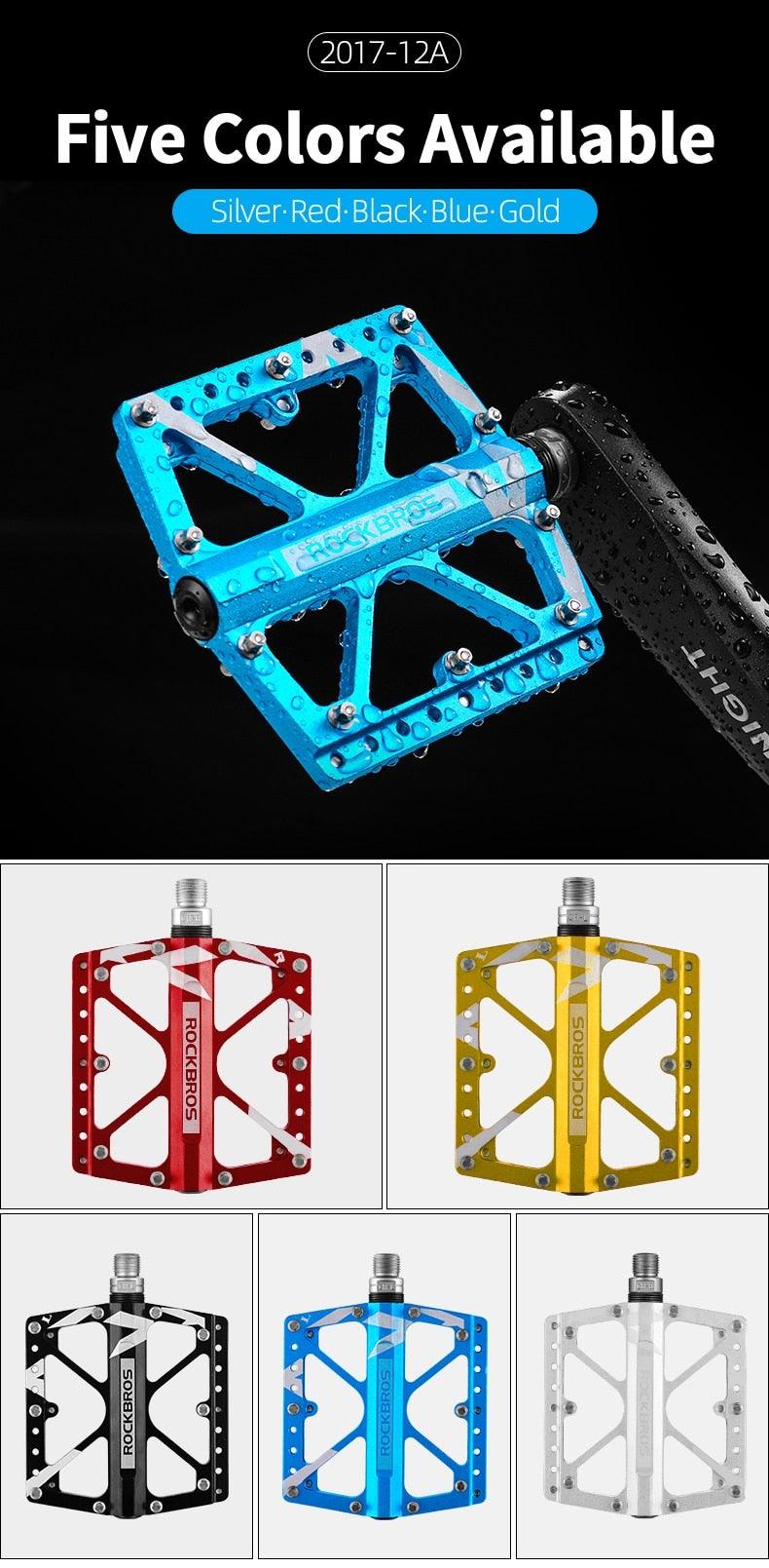 Mountain Bike Bicycle Pedals Cycling Ultralight Aluminum Alloy 4 Bearings Pedals Bike Pedals Flat Advanced 4 Bearings Mountain Bike Pedals Platform Bicycle Flat Alloy Pedals