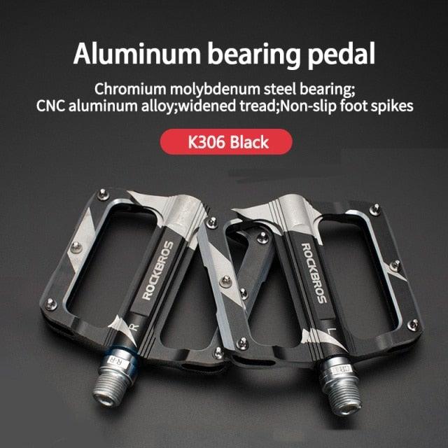 Mountain Bike Bicycle Pedals Cycling Ultralight Aluminum Alloy 4 Bearings Pedals Bike Pedals Flat Advanced 4 Bearings Mountain Bike Pedals Platform Bicycle Flat Alloy Pedals