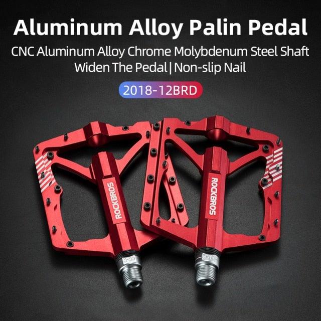 Mountain Bike Bicycle Pedals Cycling Ultralight Aluminum Alloy 4 Bearings Pedals Bike Pedals Flat Advanced 4 Bearings Mountain Bike Pedals Platform Bicycle Flat Alloy Pedals