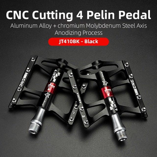 Mountain Bike Bicycle Pedals Cycling Ultralight Aluminum Alloy 4 Bearings Pedals Bike Pedals Flat Advanced 4 Bearings Mountain Bike Pedals Platform Bicycle Flat Alloy Pedals