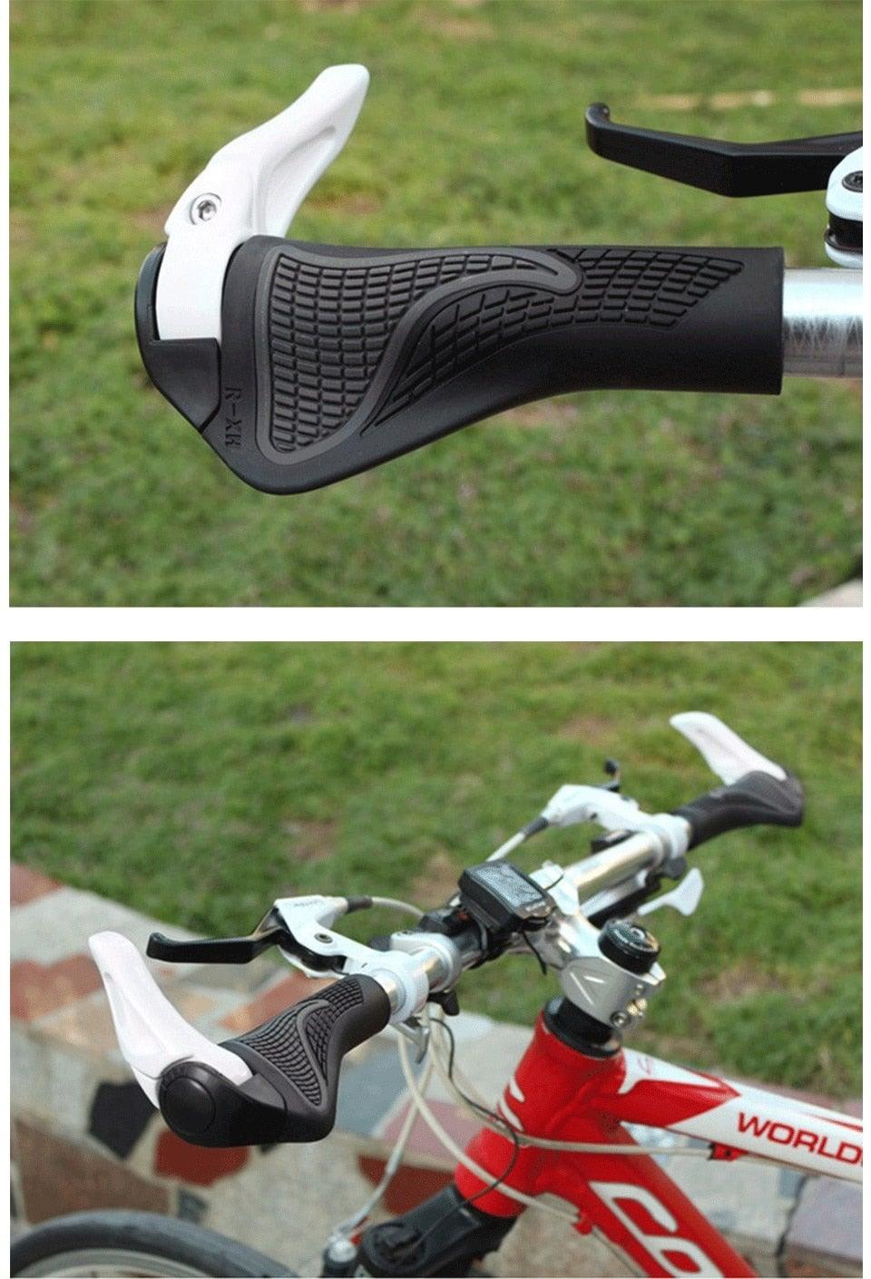 Mountain Bike Grips Handlebar Grips Handle Bar End Ergonomic Bicycle Handlebar Grips Comfort Bicycle Bar Grip Non-Slip Rubber Anti-Slip Designed For Handlebars Ergonomic Lock-on Bicycle Handlebar Grips