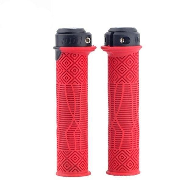 Mountain Bike Handlebar Handle Pro Lock Handle Aluminum Alloy Silicone Handlebar Grips Double Lock-on Bicycle Handle Bar Grips Ergonomic Non-Slip Silicone Hand Grip For Scooter Mountain