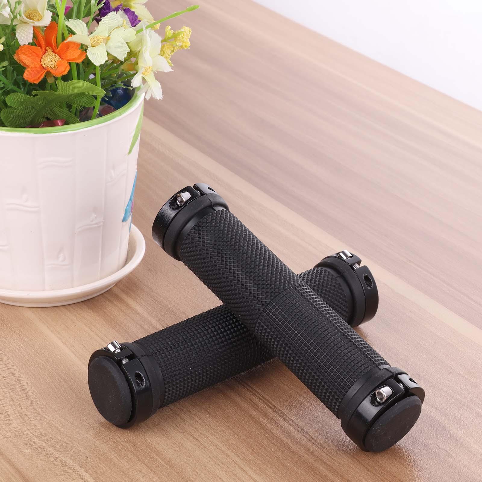 Mountain Road Cycling Bike Bicycle Handlebar Cover Grips Smooth Soft Rubber Anti-Slip Handle Double Lock On Locking Bicycle Grips Non-Slip Bike Handles Grip For Kids Bike Non-Slip Rubber Mushroom Grips For Scooter