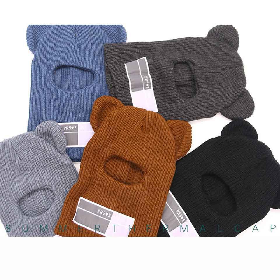 Multi Functional Mouse Ski Mask Winter Warm Knit Cap Balaclava Mask Artificial wool Hats Adult Men and Women Beanies Thick Mask Warm Full Face Fishing Hiking Face Scarf Balaclava Helmet Liner Cap Soft Sport Reusable Headgear Winter Fishing Warm Mask