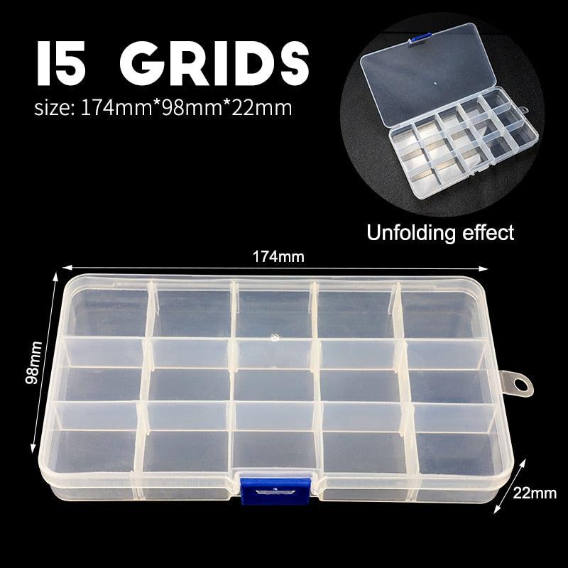 Multi Grids Plastic Box Adjustable Compartment Jewelry Organizer Box Eco-Friendly PP Transparent Jewelry Box Simple Design Plastic Portable Compartments Jewelry Organiser For Women