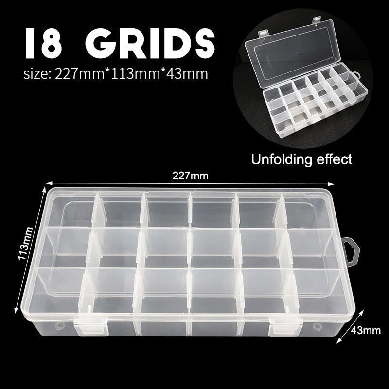 Multi Grids Plastic Box Adjustable Compartment Jewelry Organizer Box Eco-Friendly PP Transparent Jewelry Box Simple Design Plastic Portable Compartments Jewelry Organiser For Women