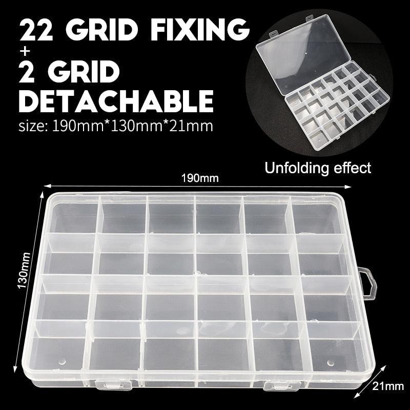 Multi Grids Plastic Box Adjustable Compartment Jewelry Organizer Box Eco-Friendly PP Transparent Jewelry Box Simple Design Plastic Portable Compartments Jewelry Organiser For Women