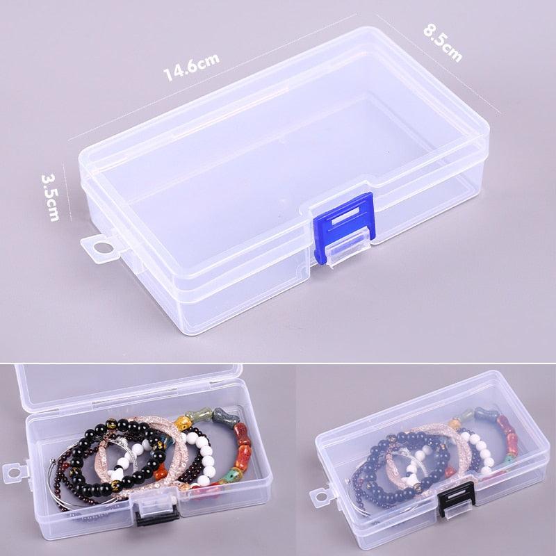 Multi Grids Plastic Box Adjustable Compartment Jewelry Organizer Box Eco-Friendly PP Transparent Jewelry Box Simple Design Plastic Portable Compartments Jewelry Organiser For Women