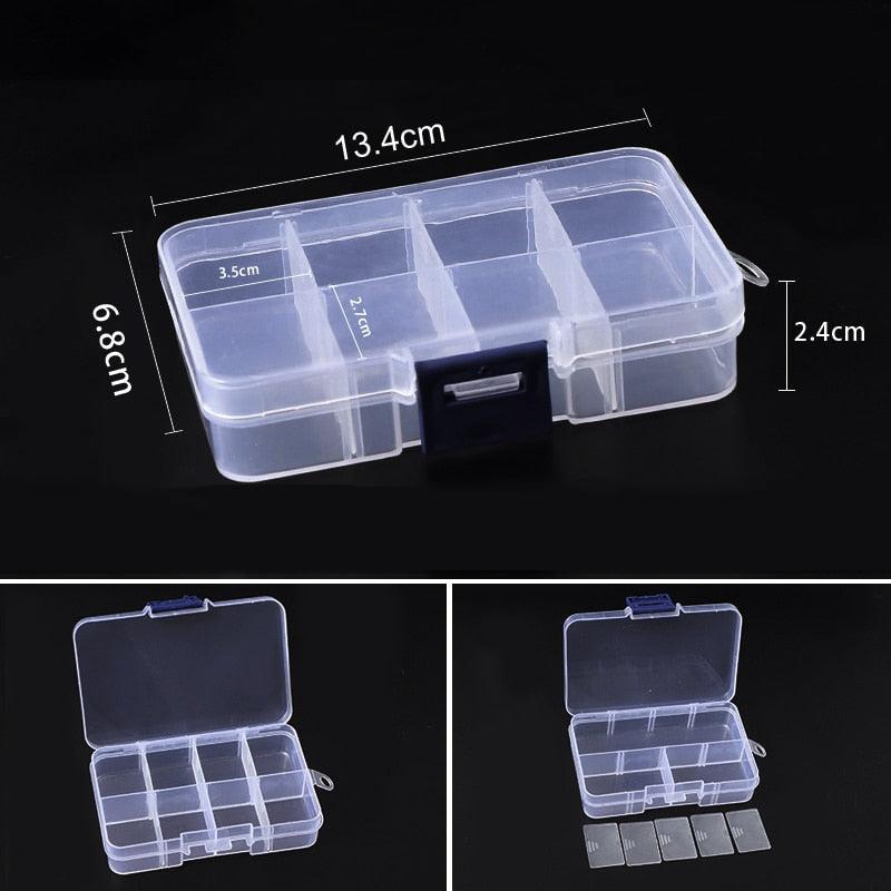 Multi Grids Plastic Box Adjustable Compartment Jewelry Organizer Box Eco-Friendly PP Transparent Jewelry Box Simple Design Plastic Portable Compartments Jewelry Organiser For Women