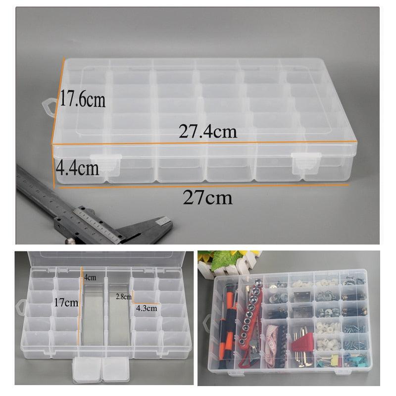 Multi Grids Plastic Box Adjustable Compartment Jewelry Organizer Box Eco-Friendly PP Transparent Jewelry Box Simple Design Plastic Portable Compartments Jewelry Organiser For Women